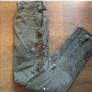 olive skinny jeans
